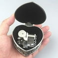 thumbnail image 3 of Sinzyo Heart-shaped Emboss Alloy Metal Music Box Wind Up Movement Musical Boxs for Christmas/Birthday/Valentine's Day Tune ; Anastasia (Once Upon a December), 3 of 6