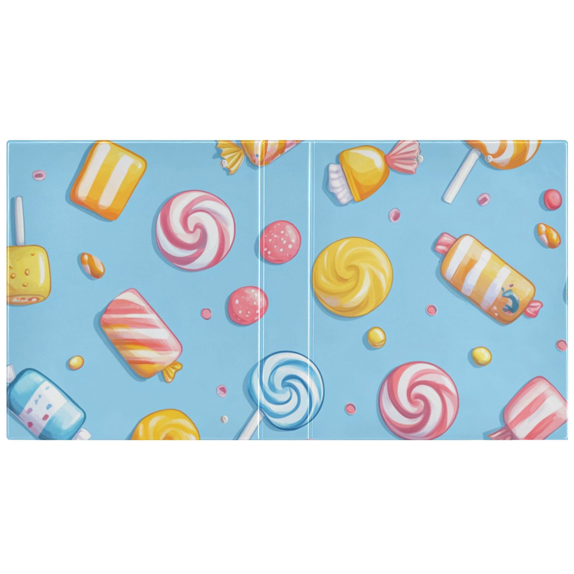 Many Candies 3 Ring Binders 1.5 inch Hardcover File Folders with Interior Pockets A4 Size Organizer for School Office Hospital