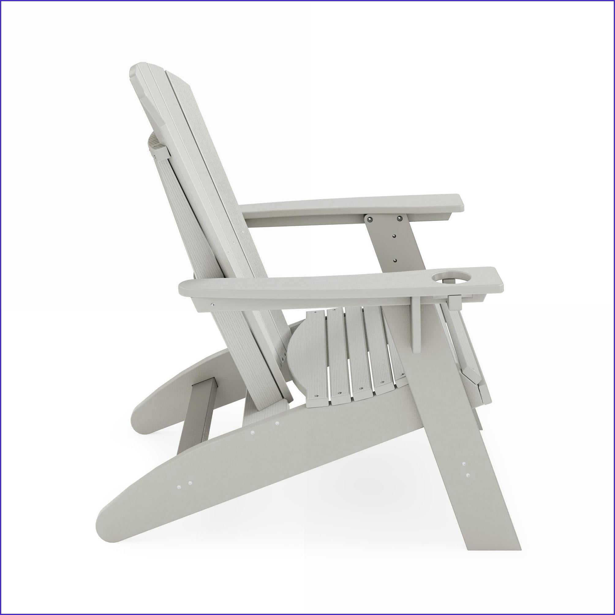 Adirondack Chair Curved Back Dark Gray HDPE Poly Lumber for Poolside Patio Garden | Dark Gray | HDPE