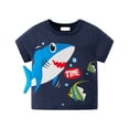 thumbnail image 2 of BOOMNY Toddler Boys Short Sleeve T-Shirts Crew Neck Cartoon Shark Graphic Tee Tops for Boy Soft Dailywear, 2 of 4