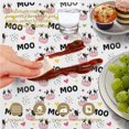 thumbnail image 6 of Cow and Heart White Pattern Round Tablecloth 70"x70", Wrinkle Resistant Wipeable Table Cover for Kitchen Dining Room Picnic Patio and Party, 6 of 6