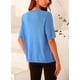 thumbnail image 2 of Camisa de Mujer con Botones PRETTYGARDEN Azul Talla Large, 2 of 8
