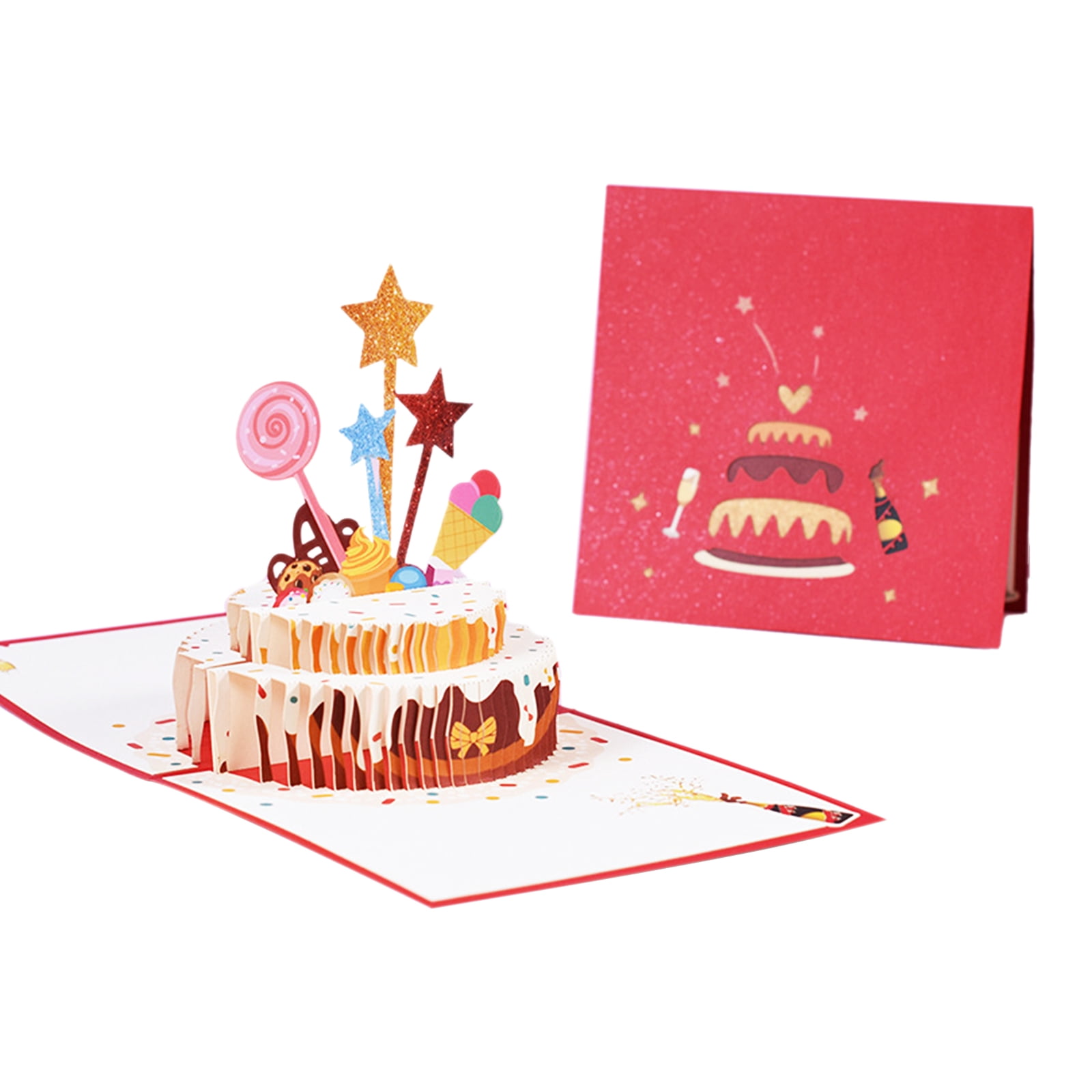 Tarjeta Cumpleaños 3D Pop-Up Con Sobre - 20x15cm, Regalo Creativo Familia Amigos
