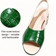 thumbnail image 3 of CHICVOMEY Dressy Peep Toe Sandals for Womens Low Chunky Heel with Faux Leather Toe Slingback Wedding Party Casual Slip On Shoes, 3 of 8