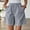 Navy, variant on YTCAMLO Striped Linen Shorts for Women, Summer Beach Casual Elastic Waist Wide Leg Shorts with Pockets, Soft Cotton Pj Bottoms