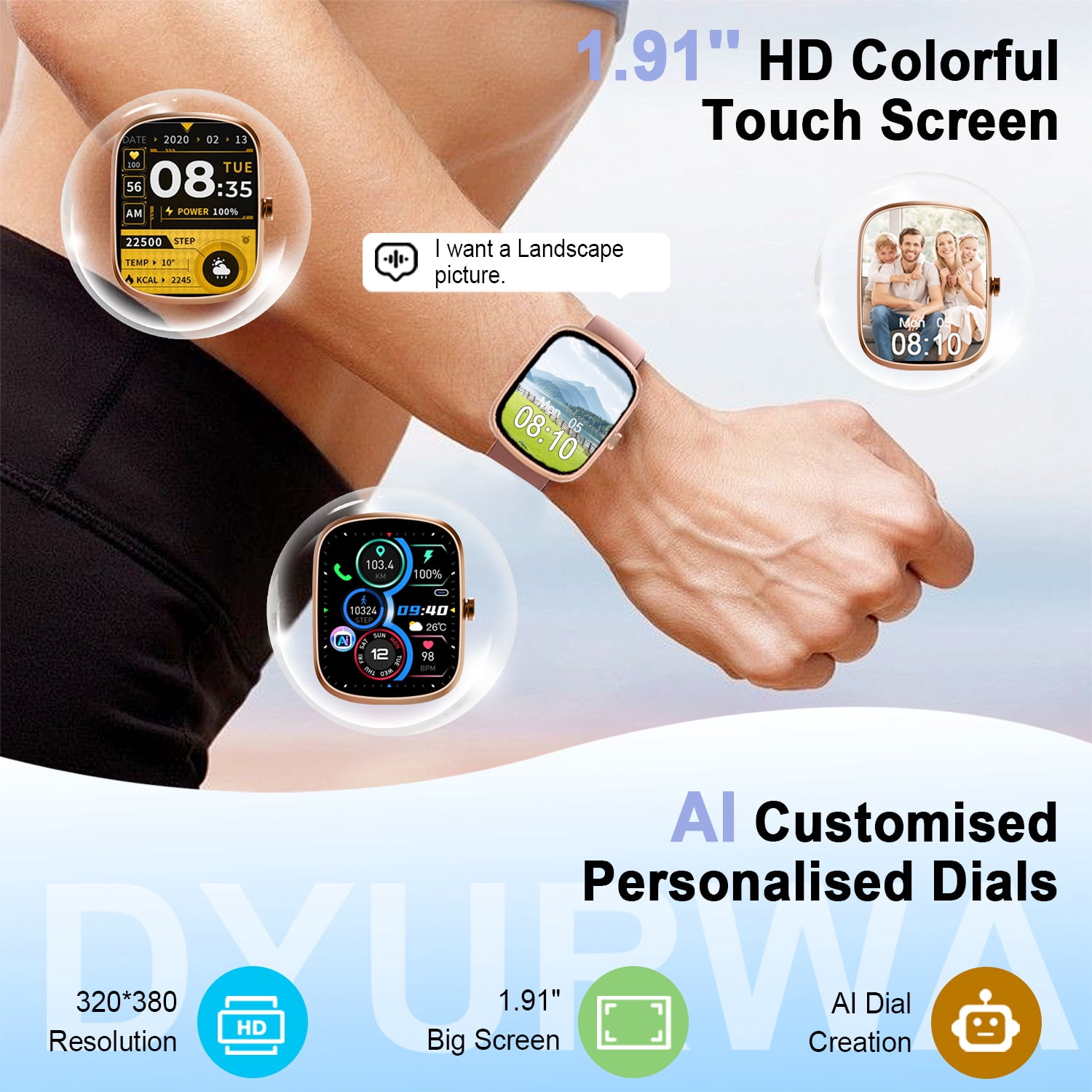 AI Smart Watch for Women Men 1.91
