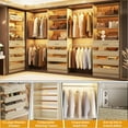 thumbnail image 7 of Homieasy 12-Drawer Customizable L-Shaped Closet System ,8.5-11.5 Ft with 4 Hanging Rods & 3 Tower,White Oak, 7 of 7