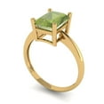 thumbnail image 2 of 2.5ct Radiant Cut Green Natural Peridot 18k Yellow Gold Engraving Statement Bridal Wedding Solitaire Designer Ring Size 7.5, 2 of 5