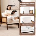 thumbnail image 3 of Harmijoy Mid Century Modern Accent Chair Living Room Armchair w/ Rattan Arms Wooden Frame, 3 of 8