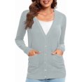 thumbnail image 4 of Urban CoCo Women's Button Down Lightweight Knit Cardigan Sweater with Pockets, 4 of 7