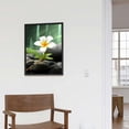 thumbnail image 4 of Nawypu  Zen Canvas Wall Art Still Life Spa Stones with White Frangipani Green Bamboo Purple Orchid Flower Beach Pictures Modern Canvas Artwork Spa Zen Prints on Canvas Wall Art, 4 of 4