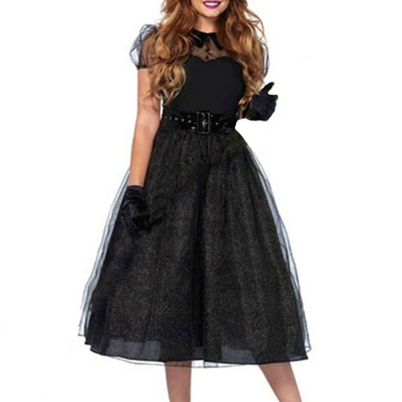 Inleife Womens Summer Dresses Fashion Women Comfortable Casual Belt Solid Color Turndown Collar Short Sleeve Round-Neck Mid-Calf Dress