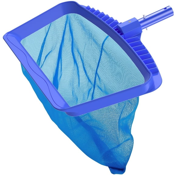 Professional Pool Skimmer Net, Upgraded Extra Wide Scoop Edge, Swimming Leaf Rake with Ultra Fine Mesh Deep Nylon Net Bag - Pool Nets for Cleaning Finest Debris (Not Pole)