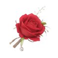 thumbnail image 2 of Minnieouse Ramilletes de boda hechos a mano, belleza delicada y refinada, rosas de boda para padrinos de boda, ramillete de rosas blancas rojo Type3 NO3, 2 of 6