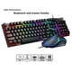 thumbnail image 2 of Juegos de teclado mecánico con cable retroiluminado con LED Rgb para juegos + juegos de ratón para PC y portátil, 2 of 5
