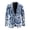Blue Tribal Pattern, variant on Single-Breasted Blazer, Rainbow Galaxy Polyester One Button Men's Suit Jacket for Casual Business Casual