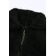 thumbnail image 3 of ABPHQTO Abrigo de sherpa para niña con bolsillos con cremallera y solapa negra para mujer, 3 of 5