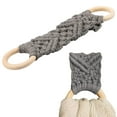 thumbnail image 5 of Steadline Handwoven Macrame Towel Hanger with Wooden Rings, Bohemian Style Kitchen Towel Holder for Bathroom Decor, Decorative Towel Ring Organizer, 5 of 5