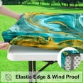 thumbnail image 2 of Rectangle Vinyl Tablecloth, Fitted Table Cover, 100% Waterproof, Elastic Edge, Flannel Backing, Plastic Table Cloth Fit 5 Foot Folding Tables for Picnic, Camping, Outdoor ( 30x60 inch), 2 of 8