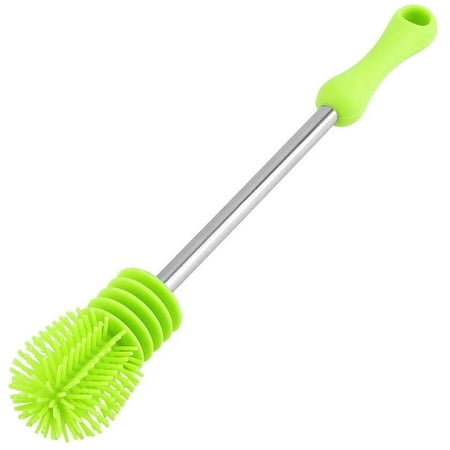 

Bottle brushes for cleaning kitchen brush with non-slip handle silicone(green)