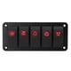 thumbnail image 2 of Panel de interruptores, interruptor basculante impermeable LED de 5 bandas con pegatina para barco RV 12V 24V DC, 2 of 12
