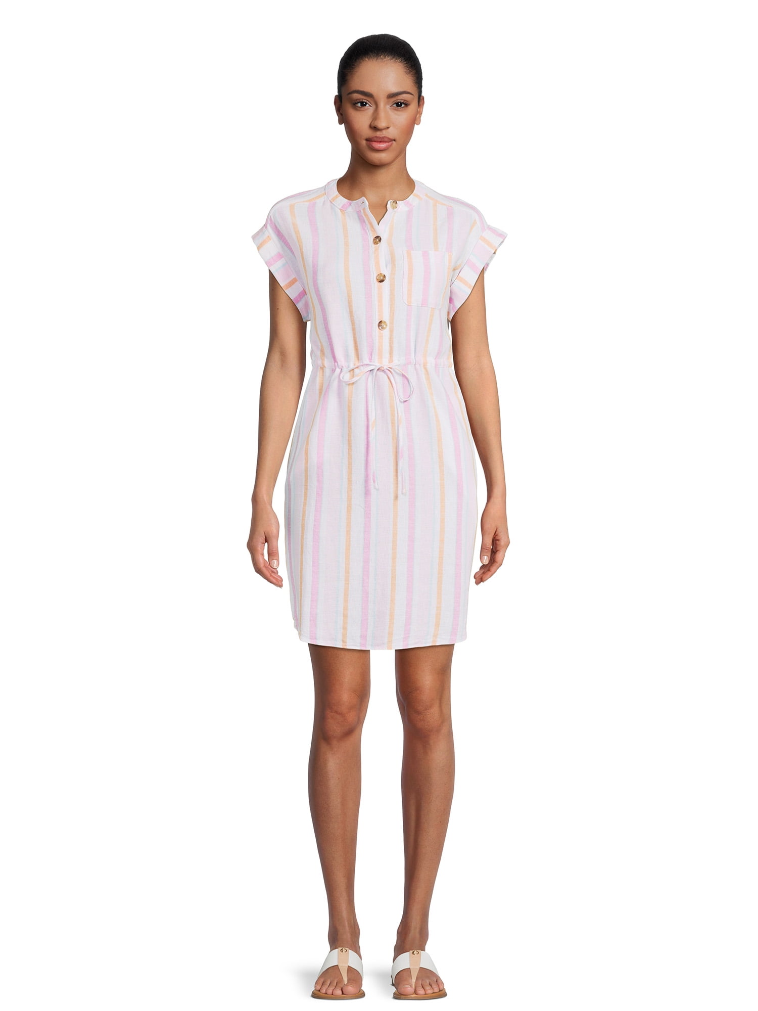 Time and Tru Women's Short Sleeve Shirt Dress