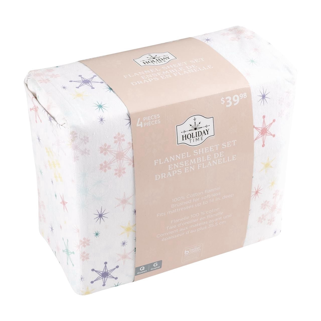 Ensemble de draps en flanelle des Fêtes