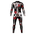 thumbnail image 3 of Kids Halloween Skeleton Print Outfits Toddlers Skeleton Jumpsuit for Party, 3 of 5