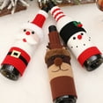 thumbnail image 3 of SSBSM Wine Bottle Cover Knitted Cartoon Santa Claus Snowman Reindeer Handmade Stretchy Dining Room Decor Washable Christmas Champagne Beer Bottle Cover Party Supplies, 3 of 8