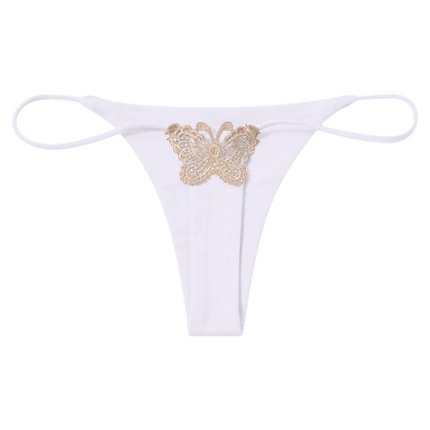Gibobby Tangas de mujer Pantalones de tirantes con bordado de de doble capa y cintura para mujer(Blanco,M)