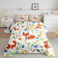 thumbnail image 3 of Erosebridal Kawaii Fox Twin Comforter Set 7pcs Chic Elegant Floral Bedding Comforter Sets, Woodland Animal Bed in a Bag Watercolor Leaves Bedding Set, Tropical Plant Bed Sheets Set, 3 of 5