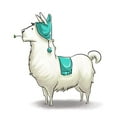 thumbnail image 2 of SD Graphics Studio 26x26 White Modern Wood Framed Museum Art Print Titled - Kids Llama, 2 of 4
