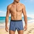 thumbnail image 2 of Asxite Mens Pajamas Shorts Striped Soft Breathable Elastic Embossed Waistband Solid Sleepwear, 2 of 7