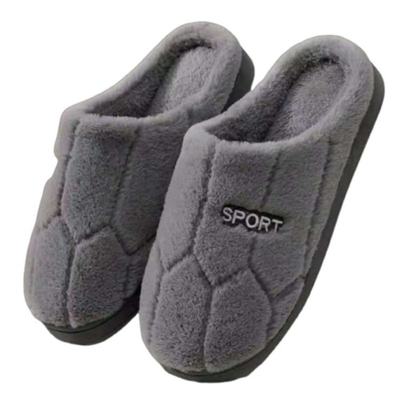 Lovskoo 2024 Women's And Men's Slippers Cotton Slippers Winter Home Indoor Home Warm Non-Slip Thick-Soled Couple Wool Slippers Fall And Winter Gray