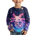 thumbnail image 3 of FUIALDOLG 2 Pack Girls Long Sleeve Shirts Galaxy Axolotl Stars Soft Loose T-Shirts Crew Neck Layering Tees for Youth Teen Girls 7-8 Years, 3 of 6