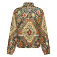 thumbnail image 5 of Jackets for Women Winter Coat Jackets Flannel Stand Collar Jacket(Heritage Bohemian Floral Traditional Moroccan Style,Size:S-4XL), 5 of 7