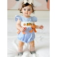 thumbnail image 6 of BemeyourBBs Baby Girl Halloween Romper Pumpkin Embroidered Plaid Bows Jumpsuit, 6 of 9