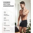 thumbnail image 3 of Mens Underwear ComfortSoft Fukttransporterande, Andningsbara Bomullsboxerkalsonger för Män 6-pack Black, 3 of 4