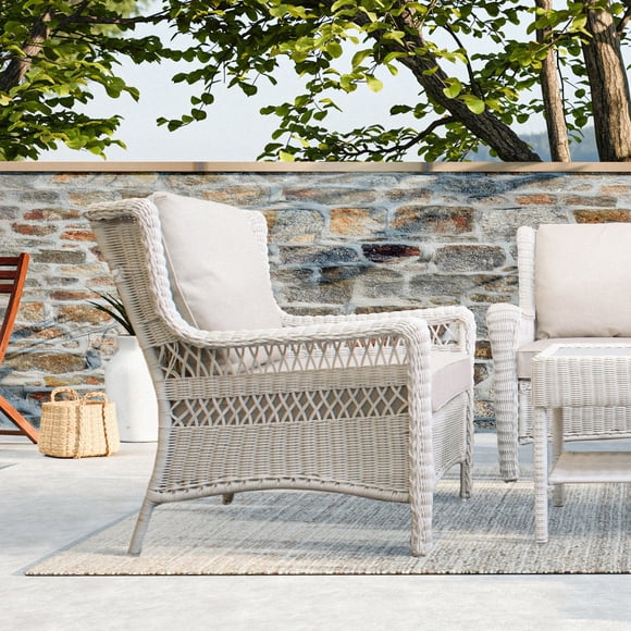 Krikacy Patio Chair Porch Outdoor Lawn Lounge Chair Wicker Furniture for Indoor and Outside Pool Deck Garden,300lbs