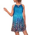 thumbnail image 2 of Qarigey Vestido informal con estampado sin mangas bohemio elegante estético vestido playero fiesta de vacaciones ropa de moda de verano Vestidos Flor azul S Qarigey AP010895-01, 2 of 6