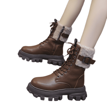 

Winter Warm Snow Boots Women s Wool Warm Chunky Heel Cotton Boots