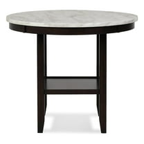 New Classic Furniture Celeste 42" Faux Marble Round Counter Table, Espresso