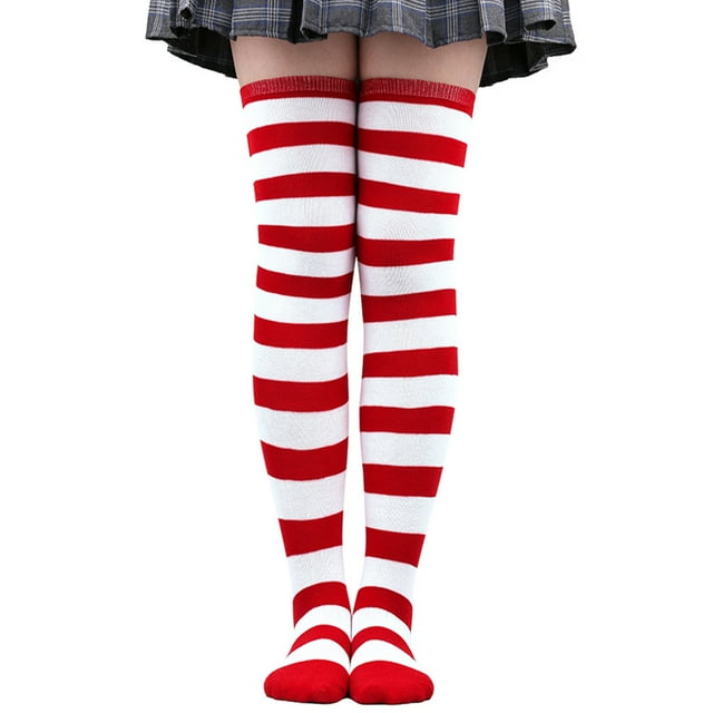 Namzi 2 pares de calcetines por encima de la rodilla, calcetines hasta la rodilla, medias altas para botas, calcetines hasta la rodilla para mujer, para cosplay, uso diario, color rojo.