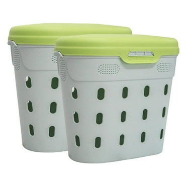 In-Ground Worm Composter Outdoor Farm Compost Bin 8 Gallons BPA- Composting System for Raised Garden Beds Lime, Pack Twin Pack