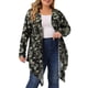 thumbnail image 1 of Suéter largo de mujer de talla grande bohemio de manga larga con frente abierto, cárdigan 2X camuflaje, 1 of 6
