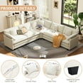 thumbnail image 2 of BedLuxury 111.5” Modular Sectional Sofa with Corner Seat, Modern Chenille Deep Seat Couches for Living Room, Office, 5-Seat, Beige, 2 of 9