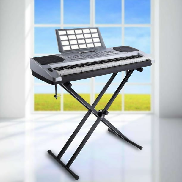 Soporte de teclado ajustable, soporte de teclado portátil estilo X Soporte de órgano eléctrico de música de doble refuerzo Altura ajustable, soporte de piano EOTVIA NO