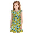 thumbnail image 1 of Vsdgher Citron pour Filles Chemises de Nuit Manches Courtes à Volants Robe de Nuit Pyjama pour Fête Pyjama-TG, 1 of 6
