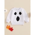 thumbnail image 2 of Suealasg Little Boys Girls Fall Winter Sweatshirt 6M 1T 2T 3T 4T 5T Kids Long Sleeve Ghost Embroidery Pullovers Tops Halloween Clothes for Toddler Boys Girls, 2 of 8