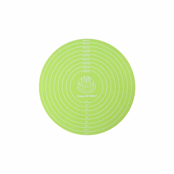 Round Silicone Baking Mat with Measurement Markings Reusable Non Dough Rolling Turntable Pad for Cakes Cookies Pizza and Bread